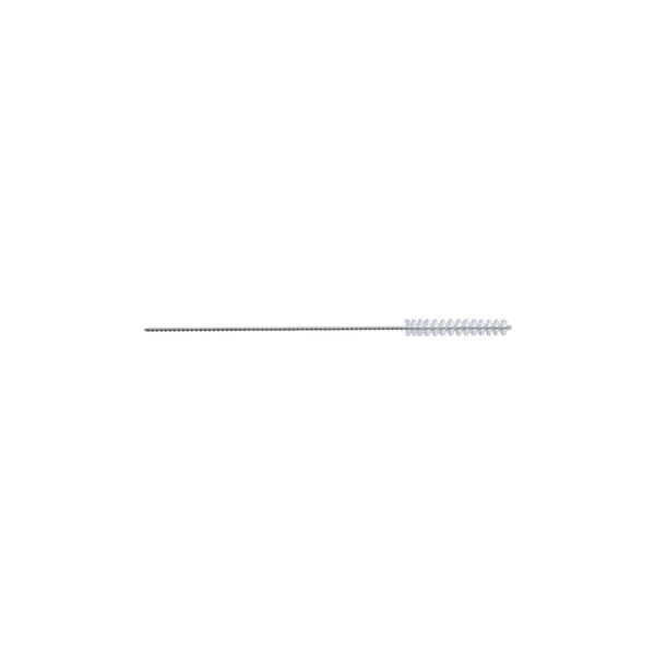 A singular silver C (smallest size) interproximal brush shown horizontally on a white background.